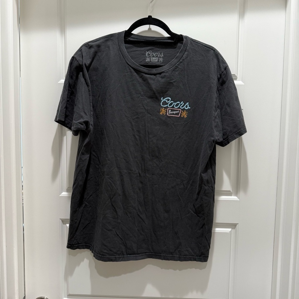 Coors Banquet Dark Grey Short Sleeve Rodeo Western Cotton T-Shirt Large